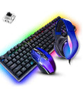 Game Ready Led Wired Mechanical Keyboard And Mouse Combo With Multimedia Keys Solid Aluminum Base and RGB backlighting.