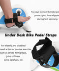 Under Desk Bike Pedal Straps for Secure Footing, No Slip Foot Braces to Keep Feet Locked In for Seniors and Stroke Rehab