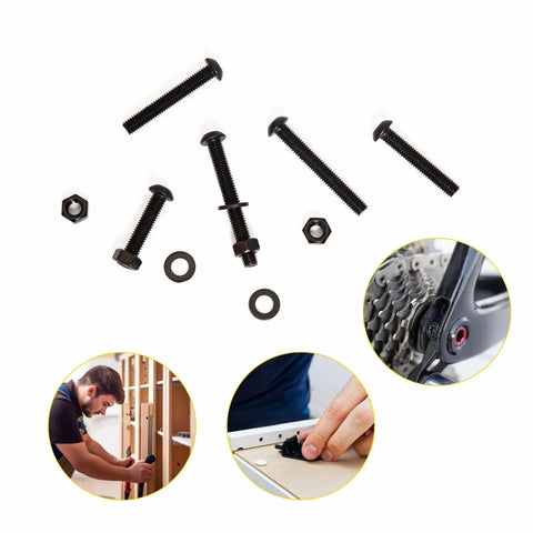 Beefy 150 Pc Button Head Hex Socket Cap Screws Kit Alloy Steel 10.9 Grade Black Oxide M6 with nuts and bolts in use