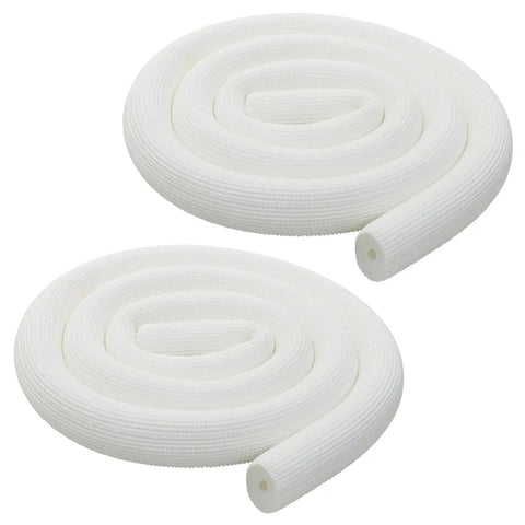 2 Pack 6 Foot Foam Pipe Insulation Tubing For Water And HVAC Lines Keeps Heat In Reduces Noise Soft Grip Comfort Protects Pipes And Handles White 0.35 By 0.39 Inches coiled