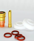 Tig Torch Mount Adapter Kit For CK And Non CK Torches For 17 18 And 26 Torches With Gas Lens And Wedge Style Collet Three Thirty Second Inch Insulators And O Rings