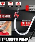 Electric Hand Pump Portable Battery Powered Transfer Pump Multi Use Siphon Liquid Extractor For Gasoline Diesel Fuel And Water Transfer Lightning Fast 2.2 GPM Siphon With Locking Clip For Easy Refill On Roadside Or At Home