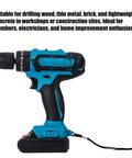 21V Brushless Cordless Drill And Screwdriver Set Heavy Hitter Power Tool Kit With Storage Case For DIY Home Projects focusing on the drill's features and design.