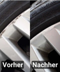 DIY Alloy Wheel Repair Kit For Curb Rash And Rim Scratch Fix With Silver Touch Up Paint, before and after repair comparison.