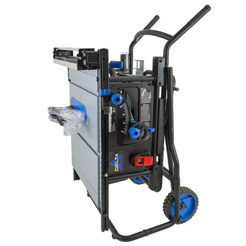 Trusted Contractor Workhorse 10 Inch Table Saw with 15 Amp Powerful Motor, portable design and rack and pinion fence adjustments.
