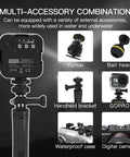 Back view of Underwater Video Fill Light with 49 LED beads, attachable with multiple accessories like Yuntai, for enhanced diving photos.