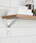 Easy Install Stainless Steel Shelf Bracket Wall Mount For Garage Kitchen Bathroom Storage with wood shelf and towels