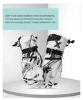 Waterproof Ski Gloves With All Touchscreen Finger Design For Cold Weather Snowboarding And Outdoor Riding Warm Adult Winter Gear Blue M Palm Width 10.5cm Perfect For Motorcycle Hiking And Mountaineering shown in white with black graphic design and adjustable straps