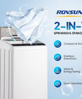Portable Washing Machine 25LB Fully Automatic Washer Spin Dryer Combo With Stainless Steel Drum and Efficient Drain Pump showing shirt being washed.