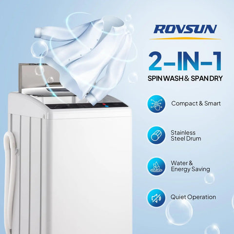 Portable Washing Machine 25LB Fully Automatic Washer Spin Dryer Combo With Stainless Steel Drum and Efficient Drain Pump showing shirt being washed.