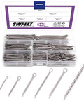 340 Piece 304 Stainless Steel Cotter Pin Clip Assortment Kit For Automotive Maintenance And Small Engine Repair Hairpin Style Heavy Duty Fasteners For Quick Fit And Long Lasting Durability in a clear storage case.