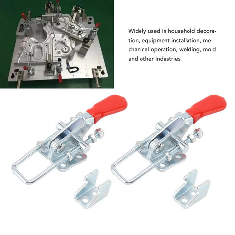 Heavy Duty Iron 2 Pack Quick Release Toggle Latch Clamps for secure pull locking, 7.5x3x3cm, ideal for industrial use.