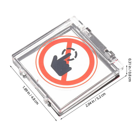 Clear Power Button Guard For PCs And Home Appliances No Brainer Dustproof Switch Protector measuring 43x41mm