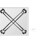 Stainless Steel Fire Pit Heat Deflector With Foldable Legs For Outdoor Use, bottom view showing folding mechanism, 24 x 24 x 24 inch