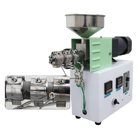 Straight Up Solid 3D Printer Filament Recycler Machine With Super Slick Thermal Controls, stainless steel hopper and motor.