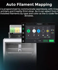 CFS Multicolor 3D Printing System display showing auto filament mapping on screen, featured on a 3D printer.
