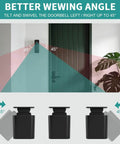 Anti Theft Angle Mount For Blink Video Doorbell 2025 2nd Gen with adjustable 45 degree swivel shown mounted on a door