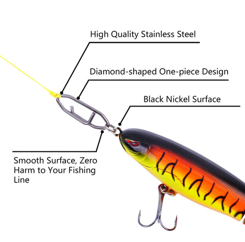 50 Pack Fishing Power Speed Clips High Strength Stainless Steel Quick Change Connectors For Lures Durable Fishing Gear Fast Swaps Black Finish Tackle Box Must Have with lure.