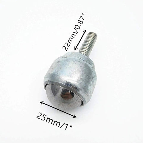 4Pack 25Mm Roller Ball Transfer Bearings With Threaded Stem Universal Caster Wheel Unit, detailed view showing 25mm diameter and 22mm stem.