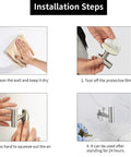 Installation steps for Brushed Nickel Self Adhesive Towel Hooks Made From SUS304 Stainless Steel No Drill Heavy Duty Waterproof Wall Hangers