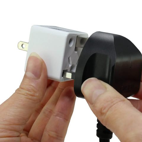 Must Have US Type A Travel Plug Adapter Converts European UK Indian Australian Chinese Brazilian And Other Plug Types To USA Outlets 2 Prong Ungrounded Travel Converter Being Used