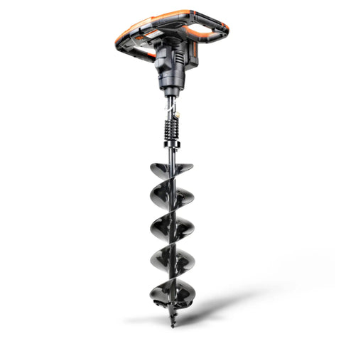 Earth Auger Power Head With Steel 6 Inch By 30 Inch Bit Ultra Duty Cordless Electric With Lithium Ion Battery And Charger