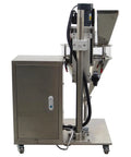 Compact Desktop Semi Automatic Powder Filling Machine Featuring No Sweat Setup And Consistent 10 To 200 Gram Dosing For Coffee Milk Sugar Feed And Bulk Granules, side view.