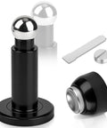 Adjustable Magnetic Door Stop Built Tough With Strong Magnetic Hold Stainless Steel Black Door Stop Wall Or Floor Mount Extends 3.15 To 4.8 Inches For A Perfect Fit And Easy Grip with accessories displayed