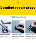 Auto Glass Windshield Chip And Crack Repair Kit With Repair Fluid For Cars Trucks RVs And Sedans Quick Fix On The Go No Fuss steps