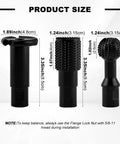 3 Piece Sphere Rotary Burr Set For Wood Carving And Grinding Upgraded Ball Gouges With 5/8-11 Thread dimensions