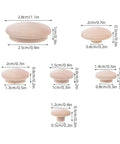 Wood Plug Screw Hole Covers Set 160 Pcs for Furniture and Beds showing various sizes of mushroom head hardwood stoppers.