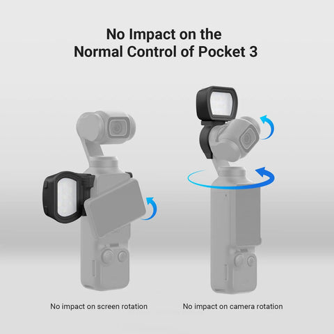 Magnetic LED Fill Light For DJI Osmo Pocket 3 Gimbal, Compact 1.3W Rechargeable Mini Light With Upgraded Mounts, Black M21