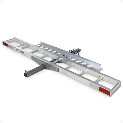 Aluminum Dirt Bike Hitch Carrier With Ramp For 2 Inch Class III IV Receiver, Lightweight Fat Tire And E Bike Hauler, 400 Pound Capacity