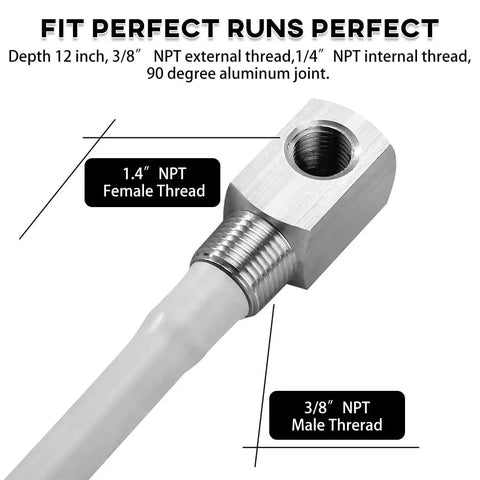 12 Inch Marine Fuel Tank Pickup Tube With Strainer For Boat Gas Tank Universal Fit Replaces Part 7 0948 showing NPT threads