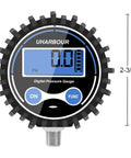 Digital Air Pressure Gauge 5 To 200 PSI With 2-1/2 Inch Dial 1/8 NPT Fittings Auto Shut Off High Accuracy And Protective Case