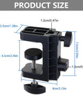 Sturdy D Style Desk Lamp Clamp With 12Mm Hole Perfect For Mounting Cylinders Under 45Mm Diameter Easy Carry and Long Lasting Wear shown with size measurements.