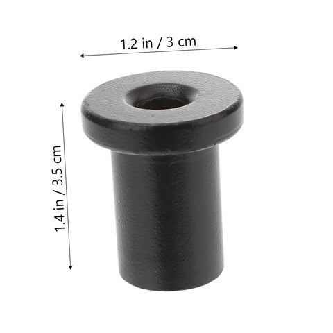 Close-up of a black spacer from the Five Piece Sliding Barn Door Spacer Kit With Flat Track Spacers And Pipe Clamp Hardware For Track Replacement Parts Durable Smooth Rolling No Fuss Easy To Install And Perfect For Garage Or Basement Doors.