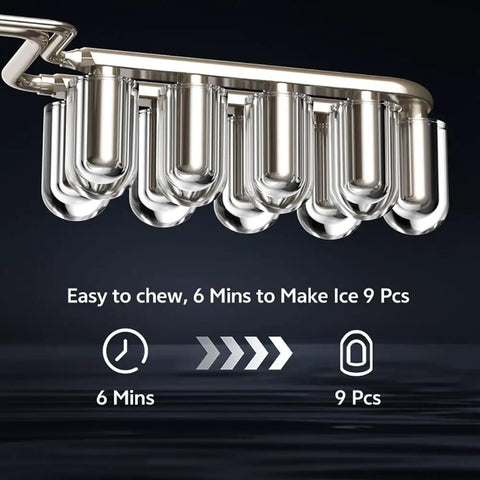 Quick Bullet Ice Maker For Countertop No Fuss Cleanup Makes Fresh Cubes In Six Minutes Solid Choice For Home Office Bar Or RV Trips Keeps Drinks Frosty For Weekend Hangouts ice mold produces 9 cubes in 6 minutes.