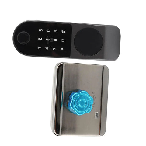 Rock Hard Aluminum Alloy Smart Deadbolt Featuring Rapid Fingerprint Reader Dual Key Cards App Management And Quick Password Code for entry access keypad and touch sensor.