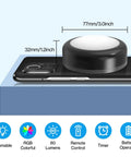 Four Pack Puck Lights With 13 Color Changeable LEDs, Battery Powered Dimmable Under Cabinet Lights With Remote on phone