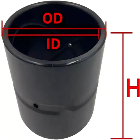 Heavy Duty Excavator Bucket Bushing Kit Pivot Pin Bearing Sleeve 45X55X40MM ID X OD X L Built Tough For Quick Drop In Fit On Universal Excavator Buckets Easy Install Reduces Wear And Keeps You Rolling. Black steel bushing with OD and ID marked