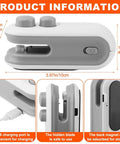 Side view of 2 In 1 Mini Bag Sealer With Cutter And Magnetic Resealer, Rechargeable Heat Seal, showing USB port and compact design.