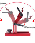 Workhorse Aluminum Alloy Sharpening Jig For Bench Grinders adjustable angle tool rest shown from the side with rotatable arms.