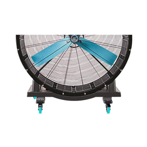 Heavy Duty Industrial Floor Fan With Three Sturdy Aluminum Blades And Rust Proof Steel Build providing powerful airflow and quick setup.