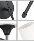 Close-up of hardwired satin brass wall sconce components, cylinder glass, durable hardware, and white glass for bathroom vanity.