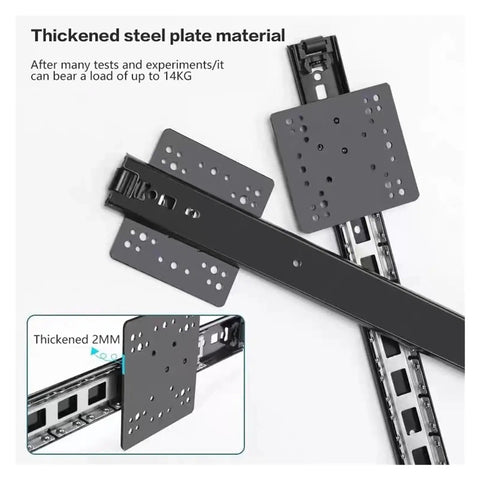 Professional Grade Rock Solid Heavy Duty 3 Fold Side Mounted Ball Bearing Drawer Slides With Full Extension Silent Smooth Gliding Action For Home Cabinetry Projects 350Mm, showcasing thickened steel plates.