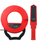 Sick Rock Solid Stud Finder Wall Scanner That Actually Slaps For Finding Electrical Pipes Cables And Drain Blockages Up To Fifty Centimeters With A Hella Bright Display, displayed with red circular body and handheld unit.