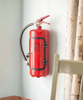 Dope Fire Extinguisher Mini Bar That Truly Hits Different Total Flex For Your Ride Or Space Lockable Bottle Stash, red finish on wall.