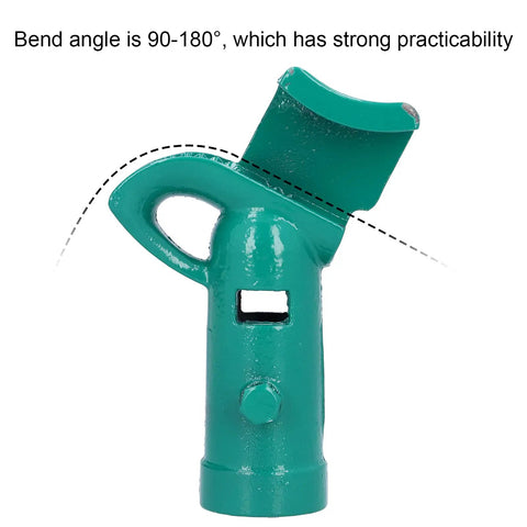 Pro 3/4 In Tube Bender And Pipe Former crafted From Heavy Duty 45# Steel For Bending PVC Metal And Galvanized Pipes With An Ergonomic Labor Saving Design Perfect For Pros Creating Clean 90 To 180 Degree Angles On Conduit And Thin Iron Tubing Today, showing 90-180 degree bending angle feature.
