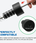 Extra Long Zipline Spring Brake For Backyard Kits, Beefed Up Heavy Duty 304 Stainless Steel Stopper close-up with cable compatibility